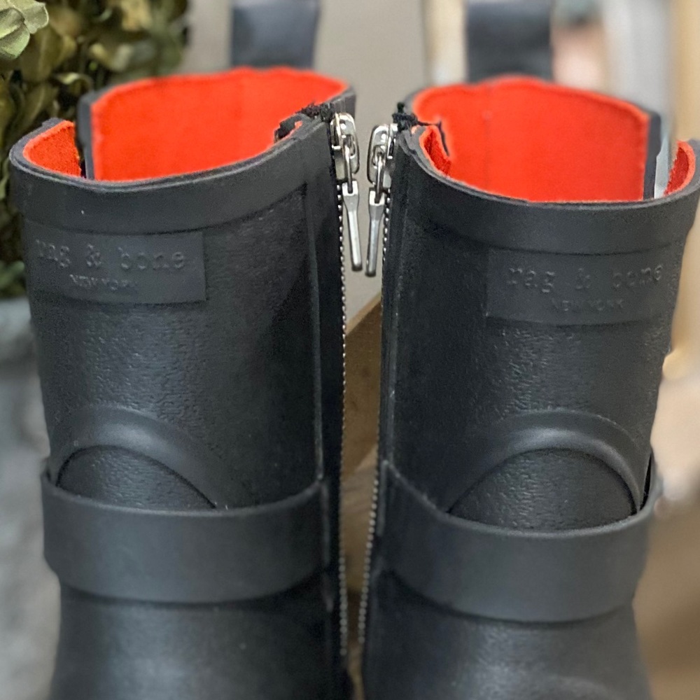 (Sold) Rag & Bone Moto Rain Boots Black 38 - Picture 8 of 11